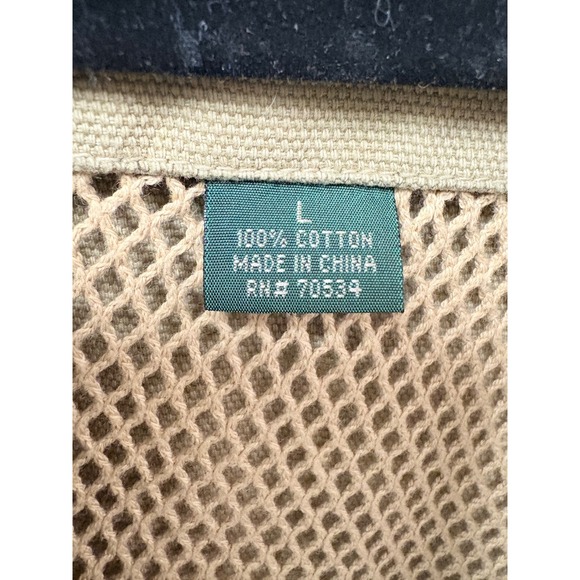 ORVIS Lord Calvert Mens Tan Cotton Chore Coat Fishing Jacket Size L Patches - Picture 3 of 16